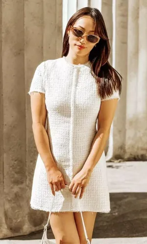 NWT❗️ZARA Elegant White Tweed Short Cutted Dress ZW Collection Mini Ivory Size M thumbnail 1