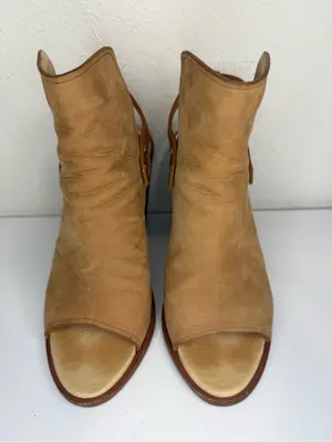 Rag & Bone Tan Suede Peep Toe Ankle Booties Heels 36.5 thumbnail 2