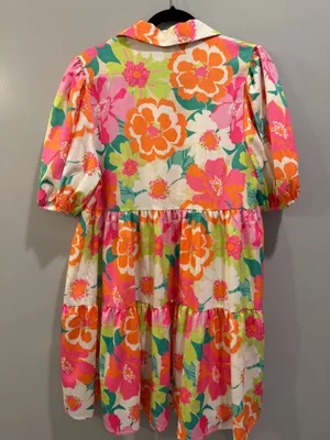 Flying Tomato Button-Down Tiered Collared Floral Print Dress thumbnail 6