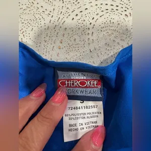 EUC size S Cherokee medical scrub top light blue thumbnail 5