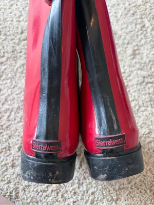 Sierra West Rain Boots Women’s Size 10 Red Rubber Tall Buckle Waterproof thumbnail 4