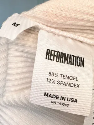 Reformation White Ribbed Cap-Sleeve Mock Neck Tank thumbnail 9