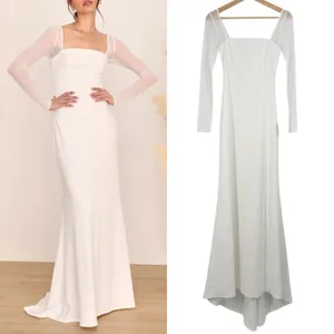 Lulus Lovingly Yours White Mesh Long Sleeve Maxi Dress Size XS Wedding Bride thumbnail 2