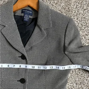 Ann Taylor Petites Black White Tweed Blazer Jacket Formal Office Business 2P thumbnail 6