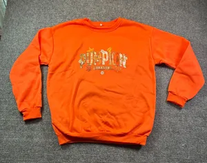 Pumpkin Season Orange Graphic Sweatshirt Women XL Fall Halloween Pullover Casual thumbnail 1