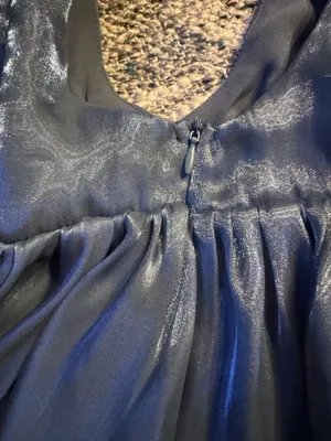 Storia Blue Ruffle V-neck Top thumbnail 7