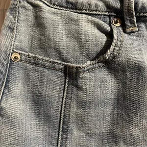 American Eagle Super Stretch High Rise Button Denim Skirt Size‎ 6 Cotton 90’s thumbnail 6
