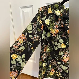 Sugarlips Night Bloom Wilhem Ruffle Blouse - Black Multi thumbnail 6