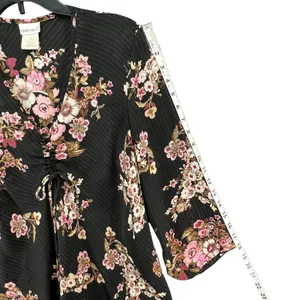 Fashion Bug Vintage 90s Floral Babydoll Top L Cinched Bust Y2K Romantic Fairy Grunge Blouse thumbnail 9