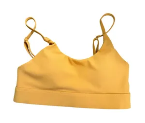WILO The Label‎ Mustard Yellow Ribbed Sports Bra XS Adjustable Straps Activewear thumbnail 1