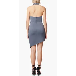 Elliatt X Revolve Camo Asymmetric Satin Cocktail Dress in Charcoal. Size XS. NWT thumbnail 9