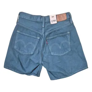 Levi's Quality Denim Mid Thigh Shorts Blue Green Size 26 NWT Irregular thumbnail 2