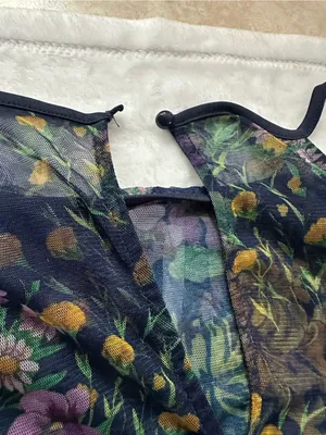 Lovely Grace Floral Tiered Maxi Dress Blue Size 3X Sleeveless Mesh Overlay Boho thumbnail 12