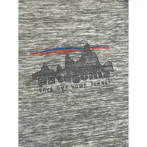 Patagonia Graphic T Shirt Gray Save Our Home Planet Mountains Eco Friendly XS‎ thumbnail 3