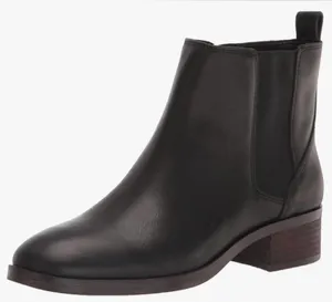 Lucky Brand Podina Leather Chelsea Ankle Boot (Sz 9.5) Black Block Heel thumbnail 3