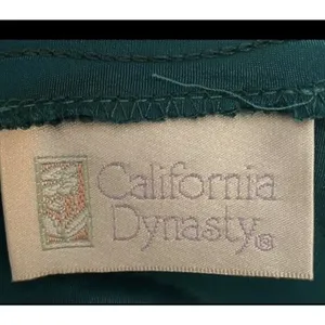 Vtg California Dynasty Emerald Green Satin Maxi Slip Dress Size S Chinese Knot thumbnail 16