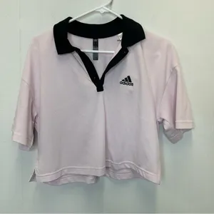 Adidas Cropped Medium Oversized Light Purple Polo Shirt Multi Sport thumbnail 2
