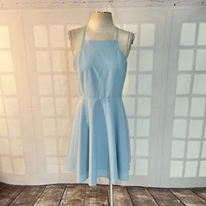 Lulu’s Call to Charms Light Blue Skater Dress size large thumbnail 5