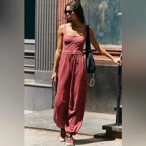 Free People Inbound Onesie crimson red size large NWT thumbnail 2