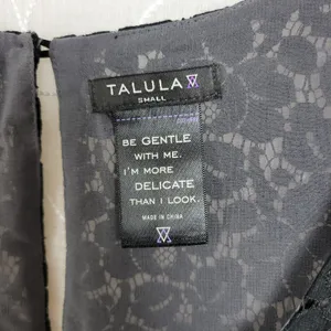 Talula Womens Tank Top Size Small Black‎ Sleeveless Plunge Neck Lace Pattern thumbnail 6