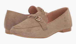 NEW YOKI Tan Faux Suede Loafer Flat 8 thumbnail 1