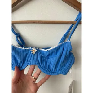 NWT Solid & Striped XS Daphne Luxe Ribbed Bikini Top Marina Blue thumbnail 3