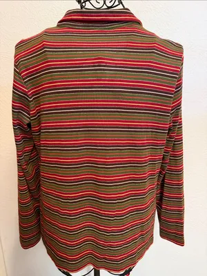 🎇🎇🎇3for 12$🎇🎇🎇Cato Striped Polo Top in Red, Olive & Brown-XL thumbnail 9