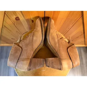 Steve Madden Jasperr Cognac Leather Lace Up Booties Womens 9 Stacked Heel thumbnail 5