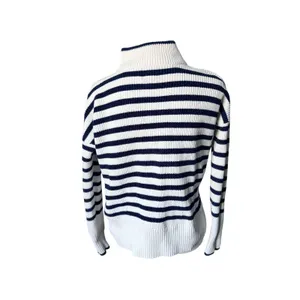 Lands End Women's Sweater White Blue XS thumbnail 3