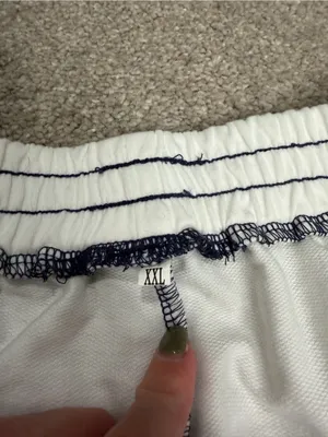 Navy White Colorblock Striped Pull On Lounge Shorts Size XXL thumbnail 2