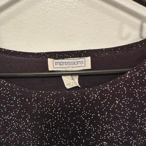 Vintage impressions Glittering Black Women's top size large! thumbnail 4