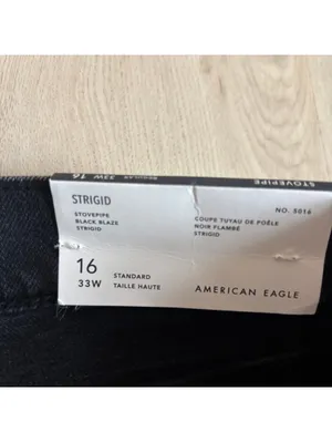 American Eagle NWT Women's Black Blaze Stirigid Stovepipe Jeans Size 16 / 33W thumbnail 7
