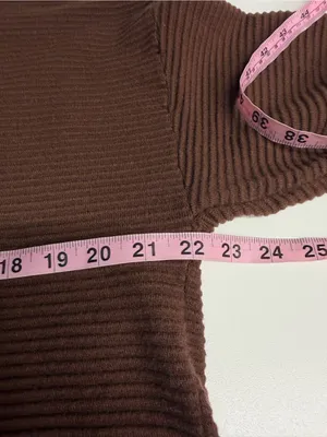 Brown ribbed sweater half zip cozy comfy fall travel elevated basic lounge relax Size XL thumbnail 4