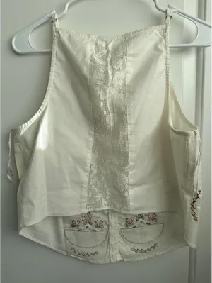 Free People Maeberrie Top & Skirt Set Coord Embroidered NWT Ivory Size Medium thumbnail 6