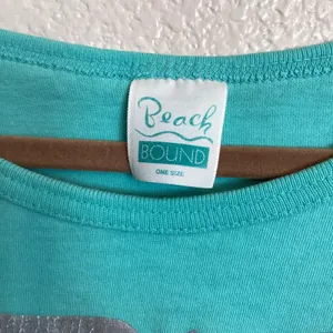 Vintage Beach Bound Teal Graphic Pocket T-shirt Summer Cover-up Loungewear OS thumbnail 5
