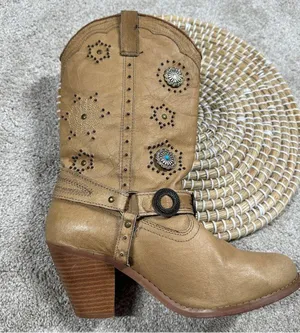 Dingo Addie Women’s Harness Boots Mid-Calf Rhinestone Western Rodeo Cowgirl Tan thumbnail 9