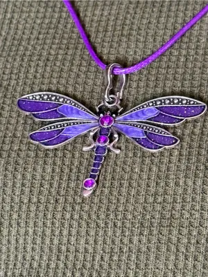 Purple Dragonfly Pendant Necklace - Unbranded Women’s Jewelry thumbnail 2