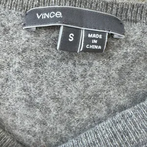 Vince Womens Sz Small Silk Wool Cashmere Blend Sweater Gray Two Tone Minimalist thumbnail 2