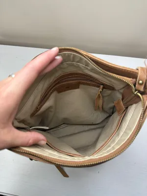 Lucky Brand Rayla Brown Leather Bohemian Crossbody Purse thumbnail 7