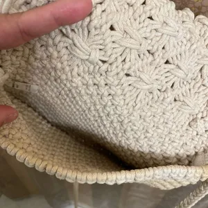 World Market Ivory Macramé Tassel Fringe Boho Crossbody Purse‎ thumbnail 4