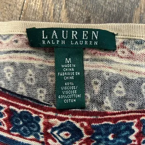 Ralph‎ Lauren Navy and Red Patterned Sweater thumbnail 3