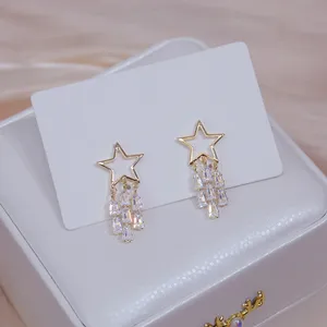 Delicate Star Tassel Earrings for Women,Star Stud Earrings for Girls thumbnail 2