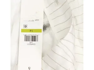NEW Calvin Klein Pinstriped Pleated Pants Linen Blend Lined White / Khaki 14 thumbnail 6