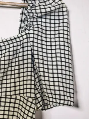 Zara Black and White Checkered Mini Dress - Size Medium thumbnail 9