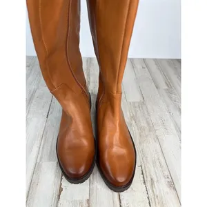 Nordstrom LEA Boots Womens Size 5.5 Tan Riding Knee-High Side Zip Classic thumbnail 3
