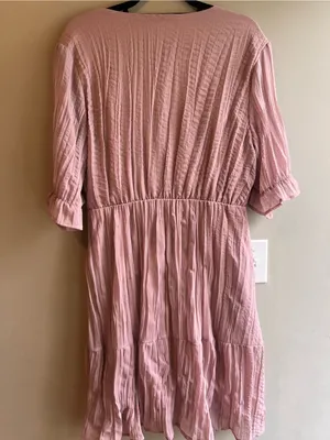 Bella Ella Boutique Crinkle Gauze Tiered Ruffle Dress Size Large thumbnail 10