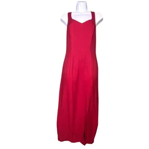 CDC Caren Desiree Vintage Dress Womens 8 Red Crisscross Back Cocktail Made USA thumbnail 4