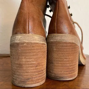 Lace Up Chunky Heels‎ Brown Size 6 thumbnail 6