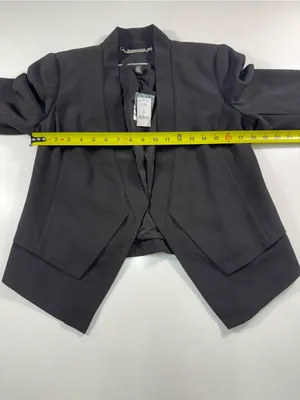 White House Black Market Black Draped Open-Front Blazer NWT thumbnail 4