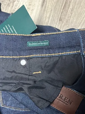 NWT Lauren Ralph Lauren Classic Straight Stretch Jeans Size 18 Dark Indigo Wash thumbnail 5